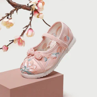 Spring Summer Retro Soft Cloth Shoes Han Dynasty Kid Vintage Design Girl Outdoor Sandals Flat Heels Children Casual Shoes