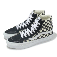 【VANS】休閒鞋 Sk8-Hi Reissue 38 男鞋 黑米白 棋盤格 高筒 拼接 板鞋(VN000CR02BO)