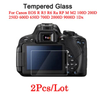 2Pcs Tempered Glass For Canon EOS R R5 R6 Ra RP M M2 100D 200D 250D 600D 650D 700D 2000D 9000D 1Dx Screen Protector Glass Film