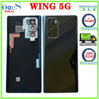 100% Rear Glass Battery Cover For LG Wing 5G LMF100N LM-F100V Battery Door Back Housing Cover Repair Parts With Adhesive