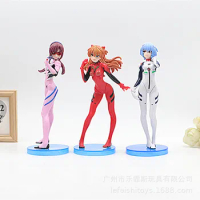 3PCS Neon Genesis Evangelion Anime Figure EVA Short Hair Rei Ayanami Action Figure Asuka Figurine PVC Collection Model Doll Toys