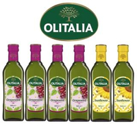 【Olitalia奧利塔】葡萄籽油+葵花油料理組(500mlx6瓶)