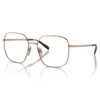 【PRADA 普拉達】切角方框光學眼鏡(玫瑰金#VPR A59 ZVF-1O1-55mm)