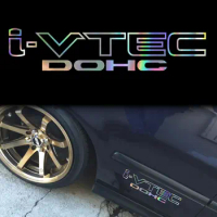28cm for I-vtec Dohc Honda Holographic Oil Slick Chome Windshield Sticker for JDM Mugen Decal Car Accessories
