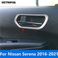 For Nissan Serena 2016-2019 2020 2021 Matte Interior Door Handle Bowl Cover Trim Frame Sticker Bezel Accessories Car Styling