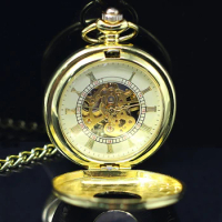 Unisex Women Men Pocket Watch Vintage Hollow Carved Round Pocket Watch Roman Numerals Case Mechanical Pocket Watch Gift Clock