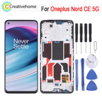 LCD Screen with Frame For Oneplus Nord CE 5G EB2101 EB2103 AMOLED LCD Display and Digitizer Full Assembly Spare Part