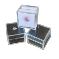 Wholesale Clear Diamond Storage Box Beads Pearl Earring Pendant Jewelry Display Organizer Stone Trollbeads Packaging Box 6Pcs
