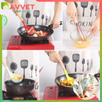 AVVET-(COD)Sutil Silicon Gagang Kayu Peralatan Masak Murah Utensil Silikon Spatula Silicone Tahan Pa