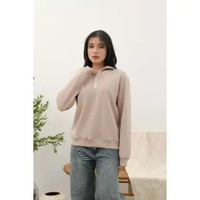 MND Norde Half Zip Sweatshirt | Jaket Sweater Unisex XL Beige Half-zip