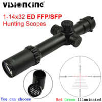 Visionking 1-14x32 FFP Hunting Scopes ED Optics Riflescope SFP Hunting Lunettes Telescopic Sight Red Green Dot Sight Military