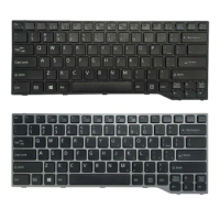 New US Keyboard For Fujitsu Lifebook E733 E734 E743 E744 English Black/Silver Frame