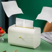 【輕鬆抽】清新奶白彈簧衛生紙盒(浴室 防水 廁所 防塵盒 抽取式 置物盒 面紙盒 紙巾盒 整理盒 濕紙巾盒)