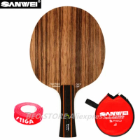 SANWEI TWO FACE DEFENSE Table Tennis Blade attack+ defence Ebony+ Hinoki surface ping pong racket bat paddle