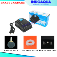 Paket Pompa Udara Aquarium 2 Cabang Pompa Aerator Aquarium 2 Lubang Pompa Gelembung Udara