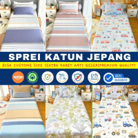 Kainku Sprei Jepang Katun Adem Karet Anti Geser Ukuran Bisa Kustom Double Elastik YKK Premium Qualit