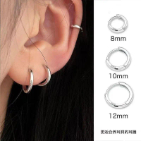 Bông tai bạc 925, khuyên tai tròn, khuyên tai cài cho nữ, thích hợp cho người xỏ lỗ tai, khuyên tai 