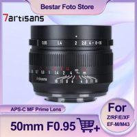 7artisans 50mm F0.95 APS-C Large Aperture MF Prime Portrait Lens for Fuji XF Sony E Canon RF/EF-M Micro 4/3 Nikon Z