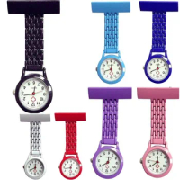 Stainless Steel Nurse Watch with Pin Clip-on Fob Watch Gift Hanging Brooch Quartz Pocket Watches Doctor Medical Nurse Pocket