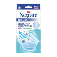 3M Nexcare 醫用口罩 成人適用-(藍) 5枚一包 10包為一盒 Safetylite