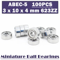 623ZZ ABEC-5 ( 100 PCS ) 3*10*4 mm Miniature Ball Bearings 623ZZ EMQ Z3V3