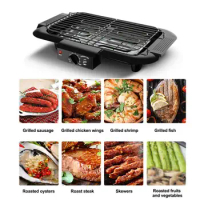 2000w Non Stick Electric BBQ Grill Smokeless Barbecue Machine temperature Adjustable Household Electric Grill Ovens Cooking Tool