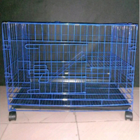 Kandang Kucing Besar XXL Tingkat 2 - Bahan Kuat Anti Karat, 1 Ambalan dan 2 Pintu Depan/Atas, 4 Roda