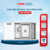 Chậu rửa bát inox 1 hố chống xước Konox TARI 8748SR phong cách Nhật bề mặt HẠT - Bảo hành 10 năm