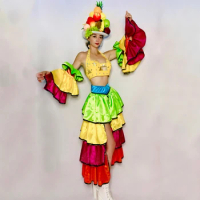 Rhinestones Bra Colorful Skirt Women Cosplay Pole Dance Clothing Women Nightclub DS DJ Gogo Dancer Costumes Rave Outfit XS6678