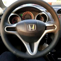 Custom Car Steering Wheel Cover 100% Fit For Honda For Honda Fit City 2009-2013 Jazz 2009-2013 Insight 2010-2014 Car Accessories
