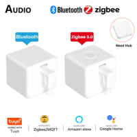 Tuya Zigbee Bluetooth Smart Fingerbot Plus Switch Button Pusher Smart Life App Control Via Alexa Google Home Alice (Require Hub)