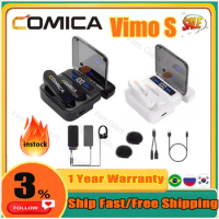 Comica Vimo S 2.4G Compact Wireless Lapel Microphone With Charging Case for iPhone Android phone Podcast Interview