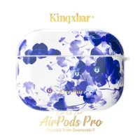 【Kingxbar】AirPods Pro 施華洛世奇水鑽無線藍牙耳機充電收納盒保護殼套(鮮語系列-蘭花)