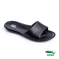 【母子鱷魚】-官方直營-輕量化曲線氣墊拖鞋-黑(超值特惠 售完不補)