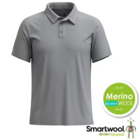 【SmartWool】男 輕量透氣短袖POLO衫.休閒運動上衣/SW002361-545 淺灰色