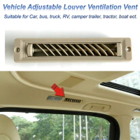 2xABS Rectangular RV Air Outlet Adjustable Louver Ventilation Vent with Rotatable Switch for Coach Vehicle Bus Car Camper Boat