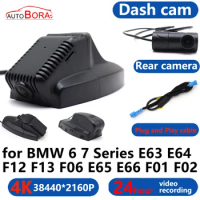 AutoBora 4K Wifi 3840*2160 Car DVR Dash Cam Camera 24H Video Monitor for BMW 6 7 Series E63 E64 F12 F13 F06 E65 E66 F01 F02