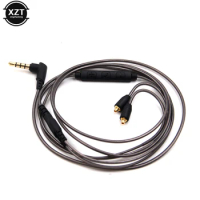 NEW L Jack MMCX Earphone Cable with Mic Replacement for Shure SE215 SE535 SE846 SE425 SE315 UE900 for for iphone xiaomi HOT SALE