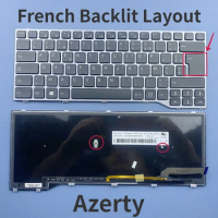 French Azerty Backlit Laptop Keyboard For Fujitsu Lifebook T725 T726 Q775 Q737 Q736 Series With Silver Frame Fr Layout