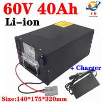 waterproof 60v 40ah lithium ion bateria li ion BMS for 4000W 3000W Tricycle scooter bike Motorcycle go cart +5A charger