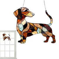 Dachshund Suncatcher Dog Memorial Suncatcher Dachshund Stained Puppy Window Stained Hangings Dog Suncatcher For Window Decor