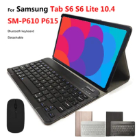 Keyboard Case For Samsung Galaxy Tab S6 Lite SM-P610 P615 10.4" Tablet Cover Bluetooth Keyboard for P610 P615 Case