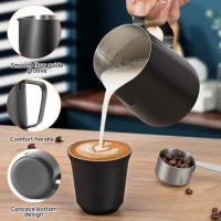 350ML Coffee Milk Frothing Pitcher with Scale Latte Stainless Steel Pour Over Coffee Kettle Espresso Steaming Milk Frothing Cup