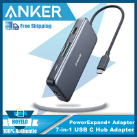 Anker USB C Hub Adapter PowerExpand+ 7-in-1 USB C Hub with 4K USB C to HDMI 60W Power Delivery 1Gbps Ethernet 2 USB 3.0 Port