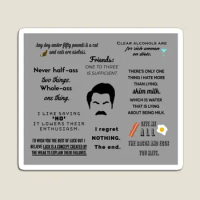 Ron Swanson Quotes Magnet Kids Refrigerator Decor Home Colorful Magnetic Funny Toy Children Baby Stickers for Fridge Organizer