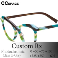 P56922 Acetate Eyewear Cat Eye Computer Photochromic Reading Glasses Rainbow Prescription Spectacles Custom to Any Diopter