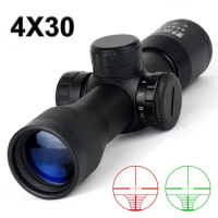 4X30 Rifle Scopes Tactical Optical Scope Red/Green Illuminated Hunting Scopes Riflescopes Airsoft Sight Hunting Carbine Scope