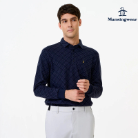 【Munsingwear】企鵝牌 男款藏青色日本製 簡約舒適金企鵝長袖POLO衫 MGWT21A3