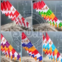 GROSIR 10 Pcs Umbul Umbul Warna warni Bendera Merah Putih Kain