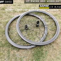 1345g Center Lock UCI Quality Carbon Wheelset Disc Brake 700c Clincher Tubeless Tubular DT 350 Sapim Carbon Road Wheels